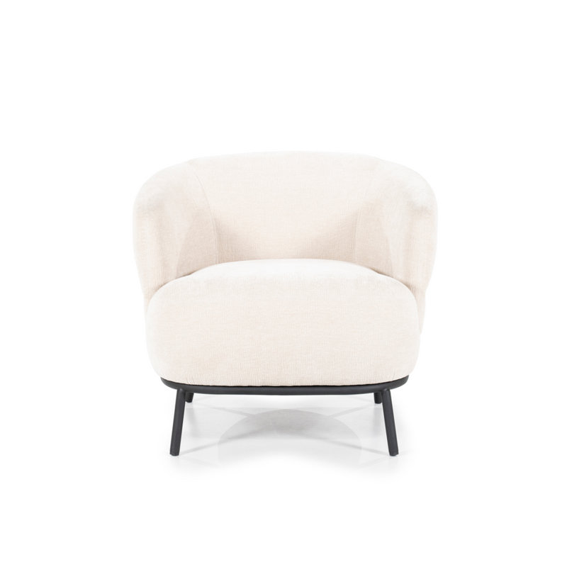 Swivel Barrel Chair, Beige Polyester