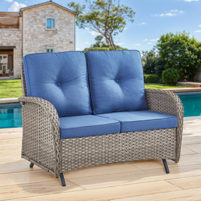Causeuse de patio Valierius avec coussins résistants à l'eau - expérience de glisse en douceur et conception durable pour la détente dans la cour, le jardin et le balcon