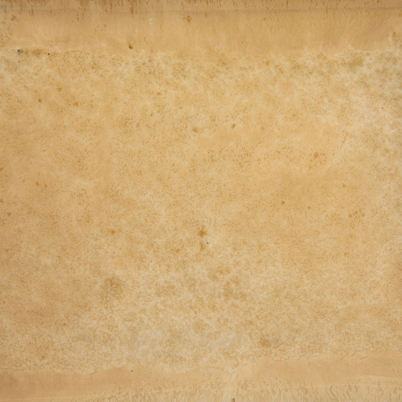 Beurrier en grès avec poignée festonnée et glaçure réactive, caramel