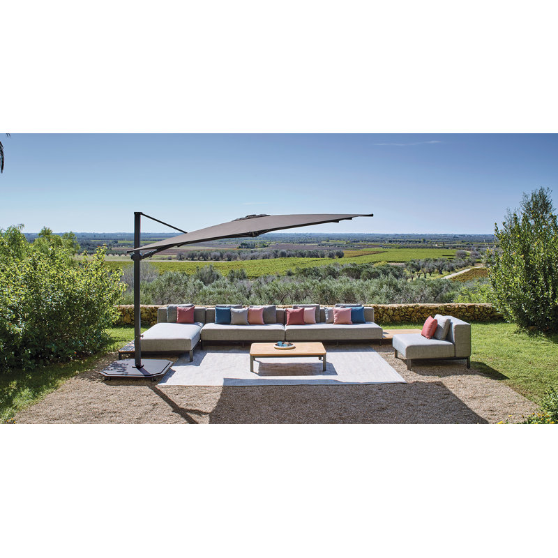 216'' W Sunbrella® Cantilever Umbrella, Charcoal, Natté Carbon Beige