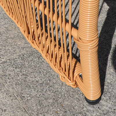 Outdoor rattan sofa waterproof hand-woven Wicker 2 - Person Patio Conversation Set with Cushions
