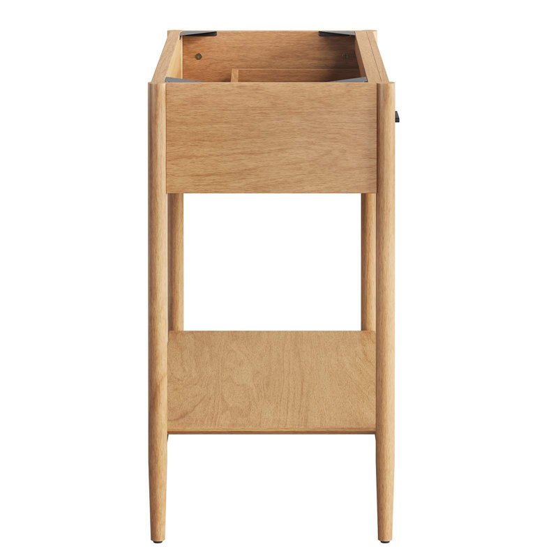 Natural Wood 36" Single Bathroom Vanity Base with Metal Handles