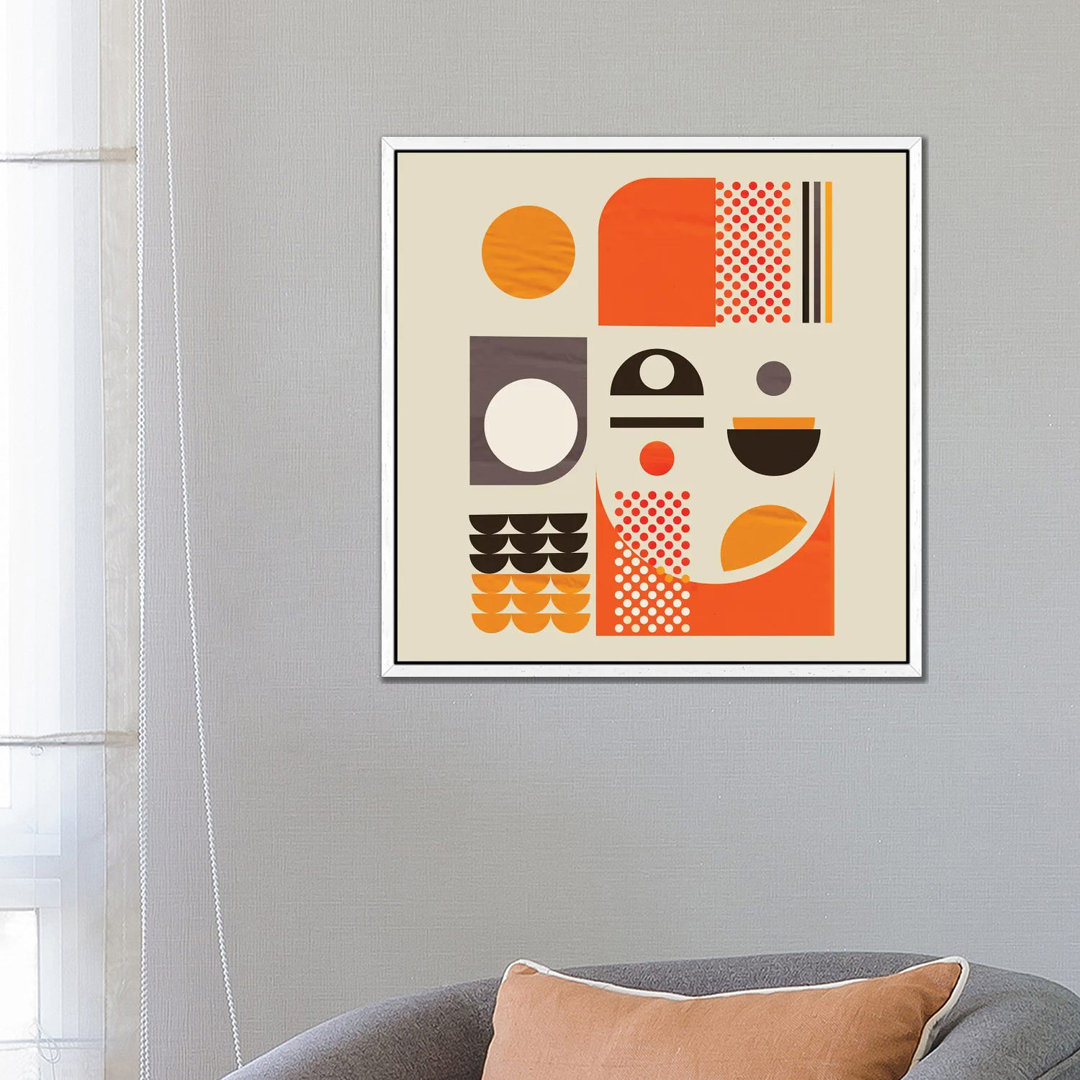 Mid Century Abstract V von Show Me Mars - Galerie-umwickelte Leinwand Giclée auf Leinwand