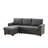 84" Dark Gray Linen Reversible Sleeper Sectional Sofa With Storage Chaise