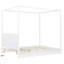 Lit à baldaquin blanc avec DEL pour zone pour grand lit, lit plateforme, décoration de chambre à coucher complémentaire à DEL, intemporel-1585570641