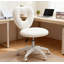 Chaise de bureau, chaise de bureau avec roues pivotantes, blanc
