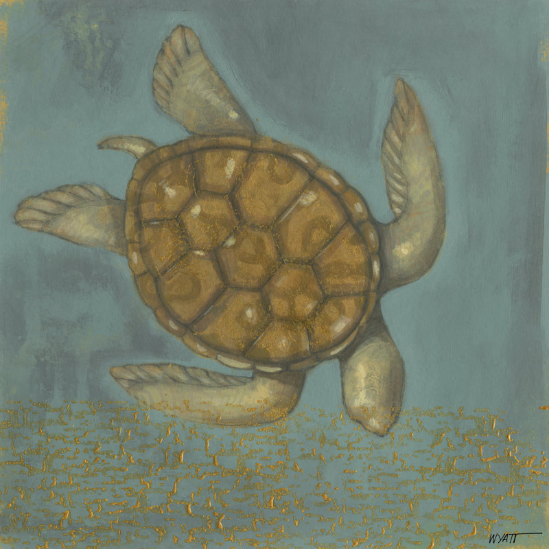 Sea Turtle I - Wrapped Canvas Print, 30cm H x 30cm Wx 3.8cm D