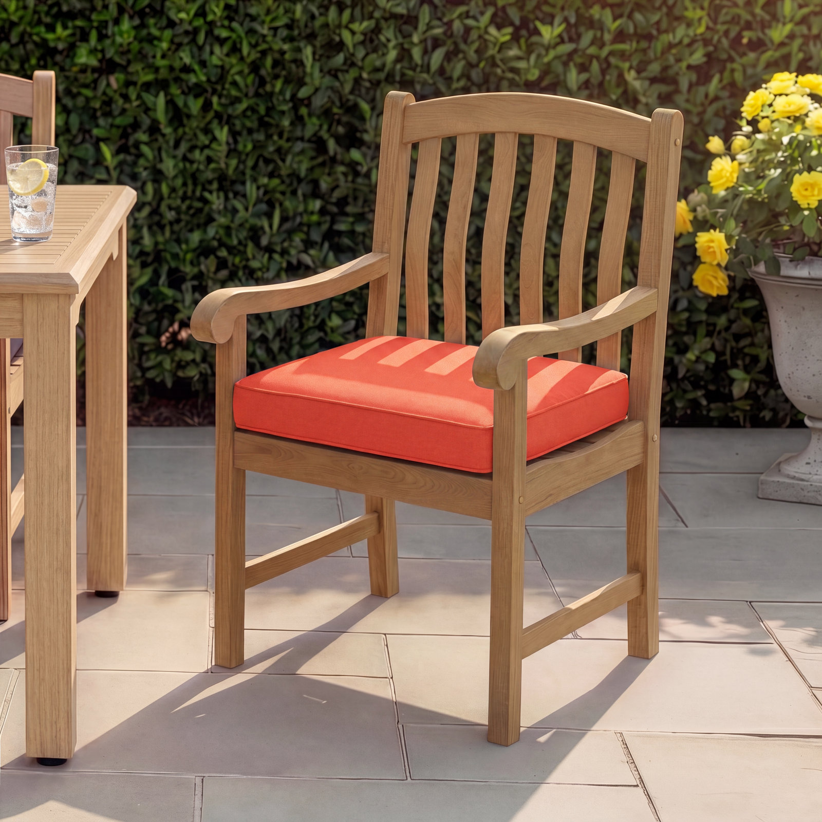 Whelan Dining Chair Cushion, 5" H x 23.5" W x 23" D, Coral