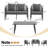 U_STYLE Outdoor Seating Set with Iron Frame & Cushions-748971862
