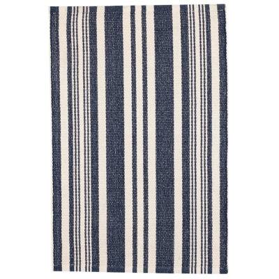 Irving Stripe Ivory Handwoven Cotton Rug