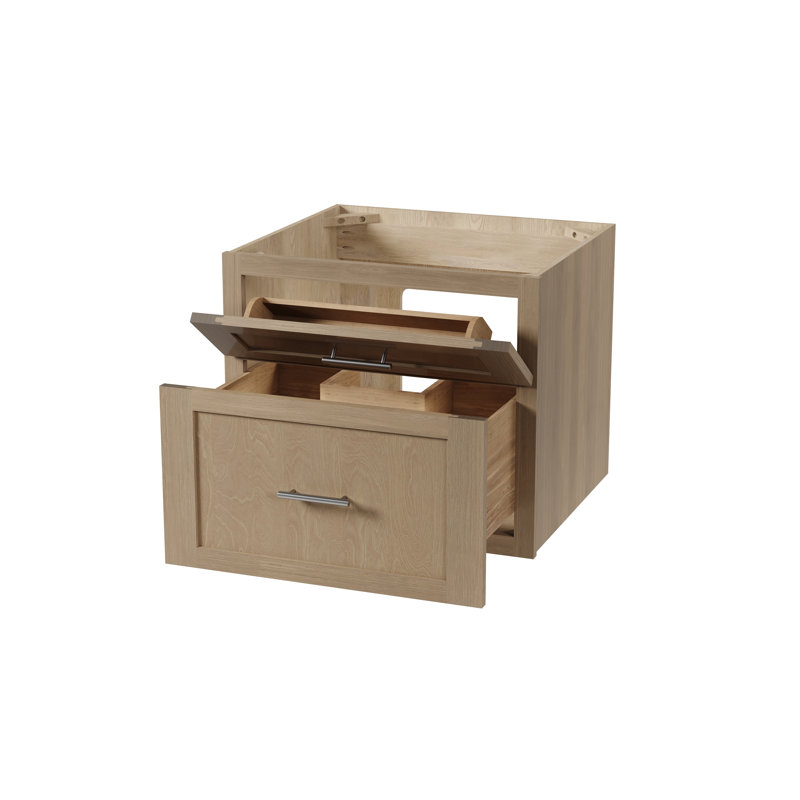 Meuble-lavabo mural simple flottant 24 po Disar, Chêne naturel