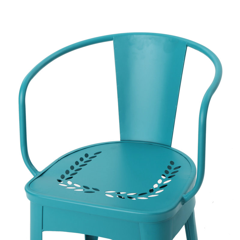 Table et chaises d'extérieur en métal Teal