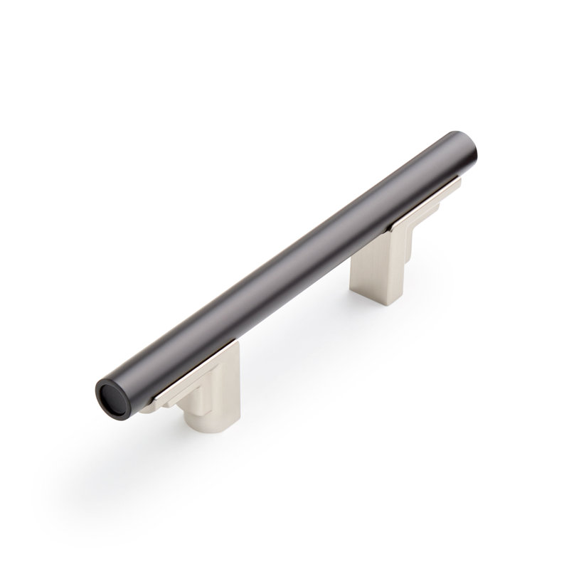 Poignée d'armoire 3 tons Anberlin 3 ", Nickel satiné / noir mat