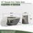 36" Propane Gas Fire Pit Table 2-Pieces, 50000 BTU Round Steel Fire Pit  With Tank Holder For Outside Patio Deck Garden Backyard- Grey