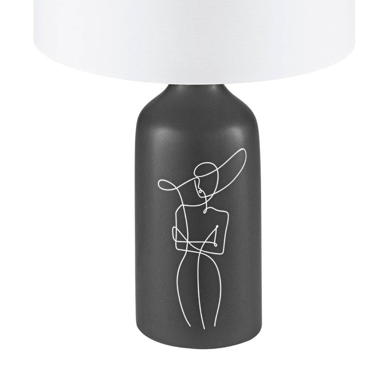 Ayaab Ceramic Novelty Lamp, Black, White