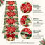 Red and Green Christmas Tree Embroidered Table Runner