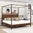 Wood Canopy Bed with Headboard-11329193