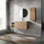 Meuble-lavabo mural 48 po avec lavabo et armoire latérale, portes à fermeture en douceur 48 po-1487235933