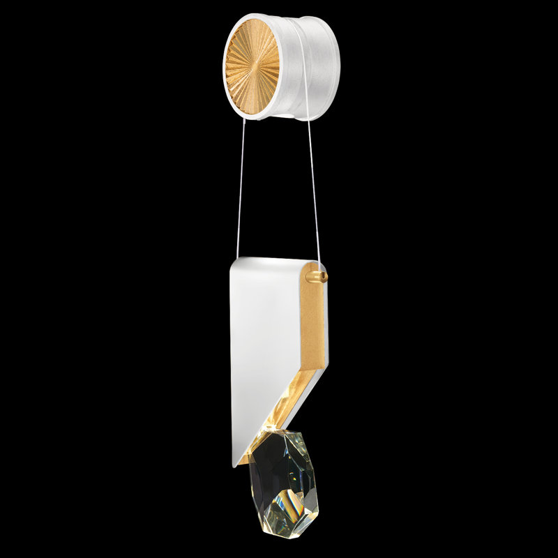 Applique murale H 13,5 po Aria, Blanc / doré