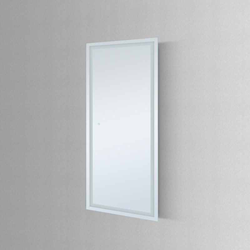 Miroir mural DAX Praiano de 32 po de largeur avec cadre en aluminium métallique