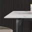  Table de salle à manger moderne en pierre artificielle à pieds droits en métal pouvant accueillir 6 à 8 personnes (seulement les tables, pas de chaises)-1195105589