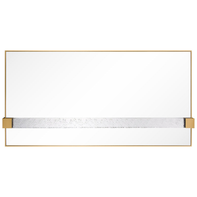 Gleaming Horizon 40"x80" Silver Mirror with Gold Iron Frame