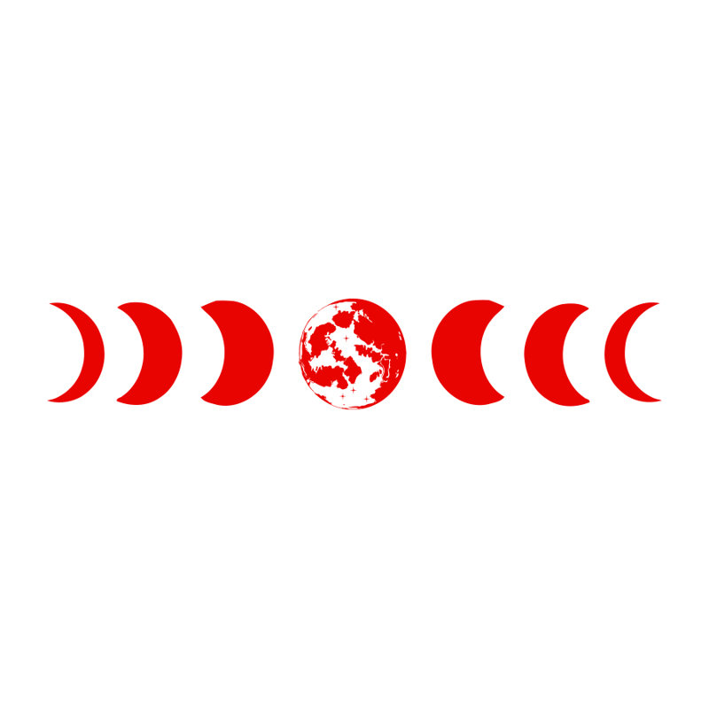 Décalcomanie murale phases de lune, Rouge