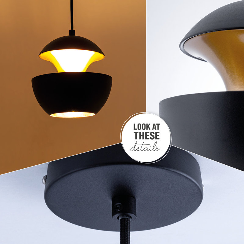 Plummer 1 - Light Single Pendant, Black/Gold