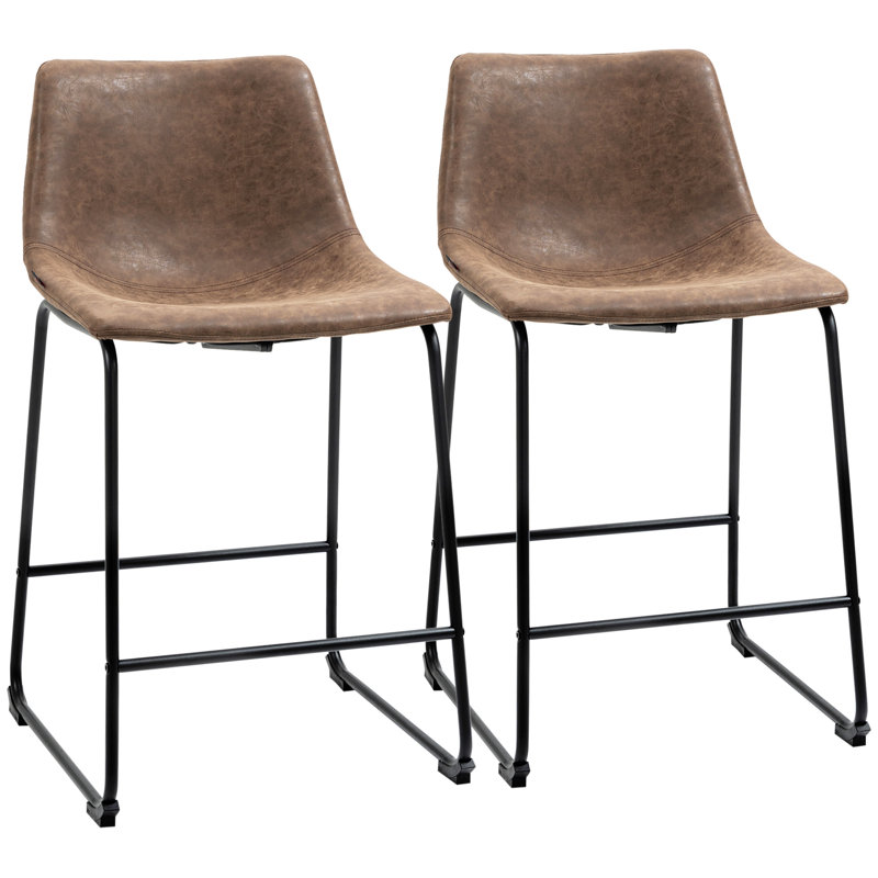 Tabouret de comptoir 24 po Shaquan, Brun foncé
