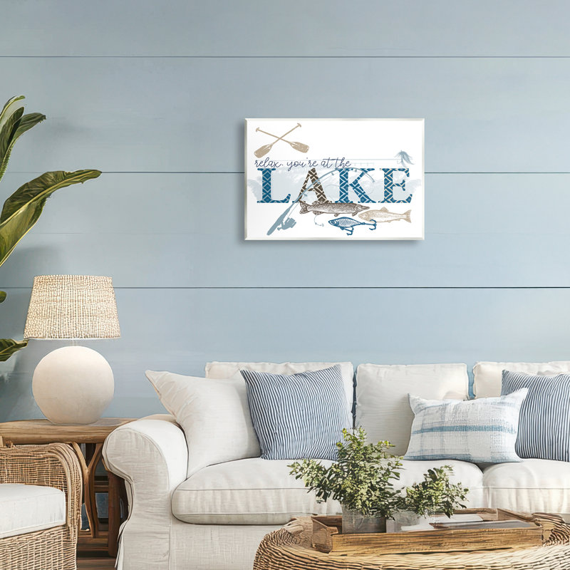 Plaque murale Always Always Lake Fishing, design par Kim Allen, H 13 po x l 19 po