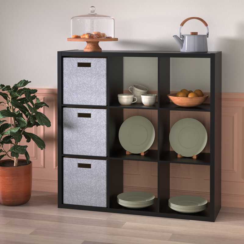 43.98" H x 43.82" W Decorative Cube Bookcase, Black