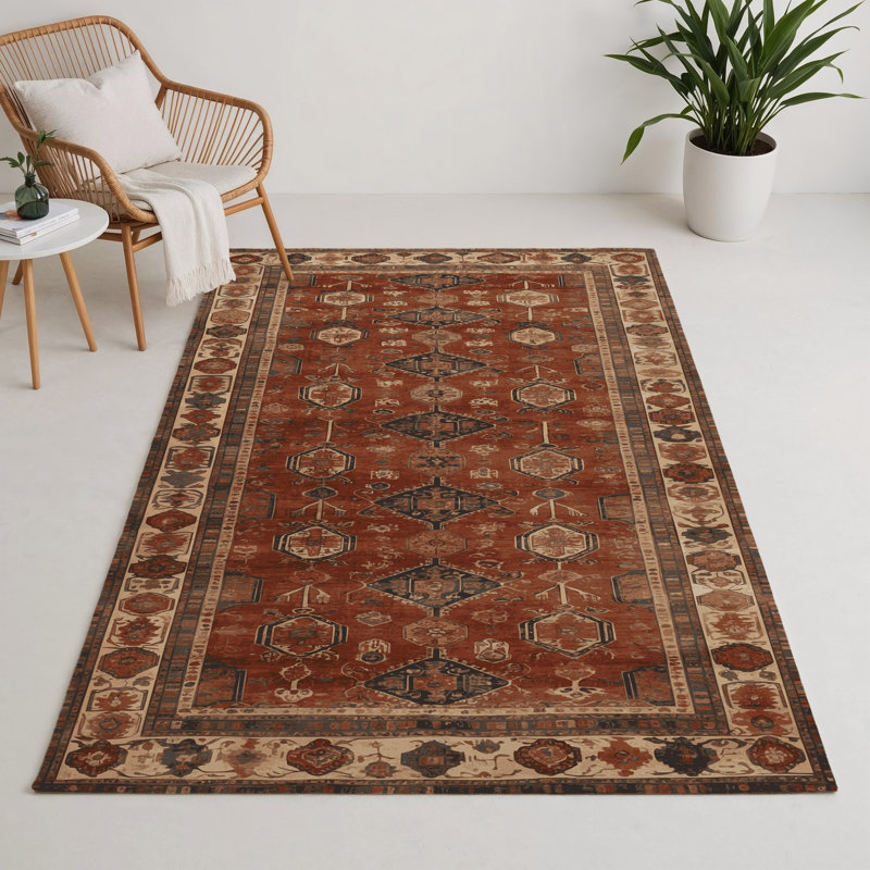 Turkish Brown Indoor and Outdoor Area Rug, Rectangle 3' x 5'
