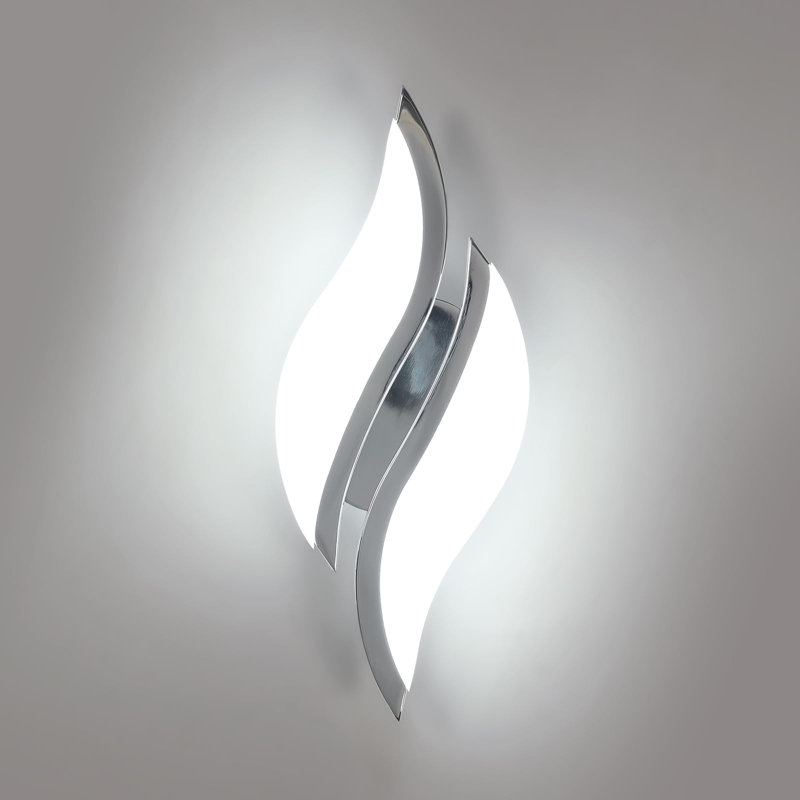 Modern Chrome Acrylic LED 30Cm Sleek Design Wall Sconces, 6500