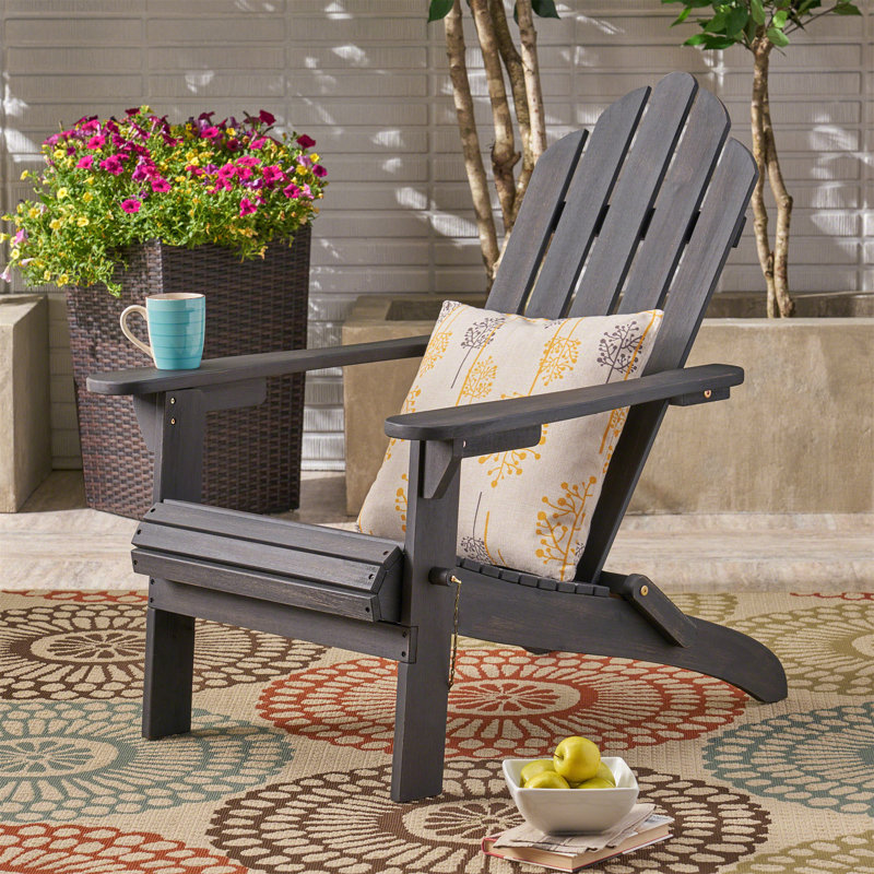 HOLLYWOOD  FOLDABLE ADIRONDACK CHAIR, Dark Gray