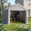 Abri d'auto portable robuste de 2,4 m x 4,3 m avec remise de rangement fermée, abri extérieur pour véhicules et équipements