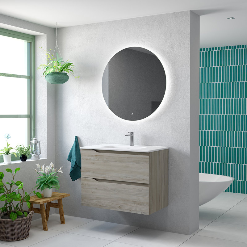 Base de meuble-lavabo mural simple 31,1 po Menta seulement, Pin gris