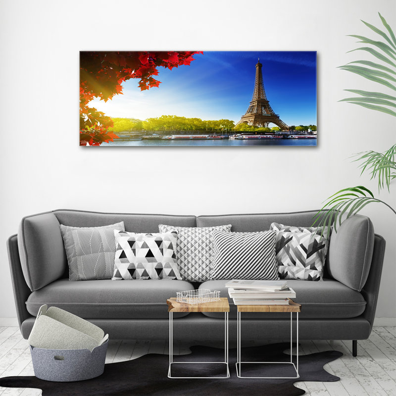 Eiffel Tower Paris - No Frame Print, Canvas, 50cm H x 125cm W x 2cm D