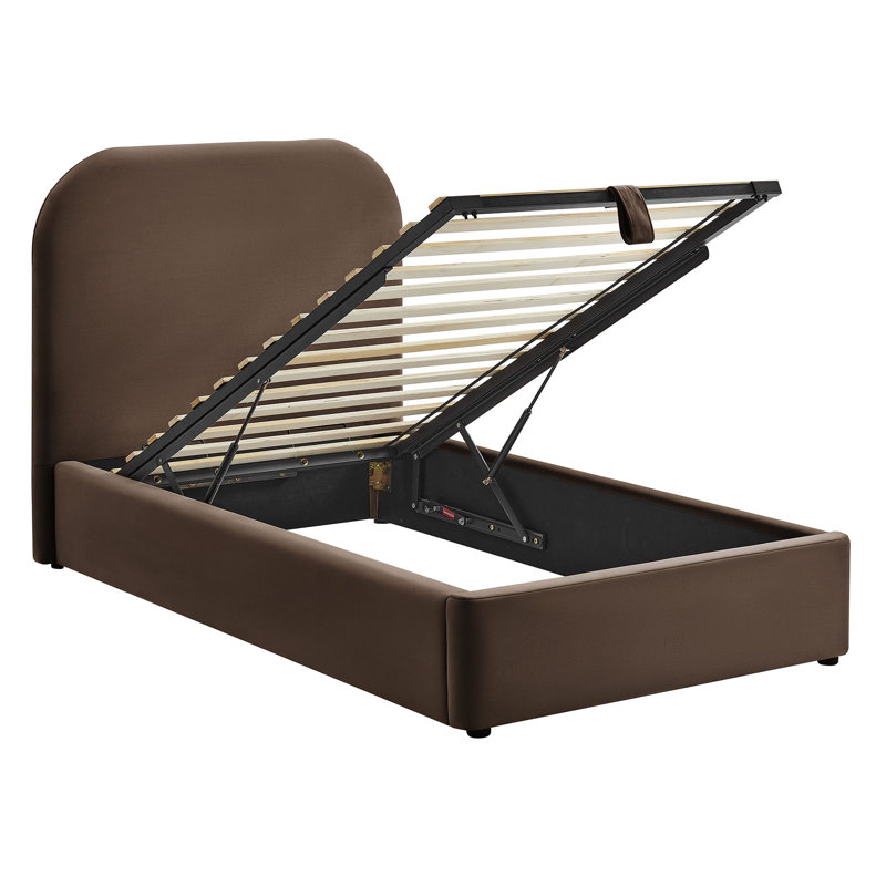 Structure de lit Doron, Lit simple, Brun chocolat