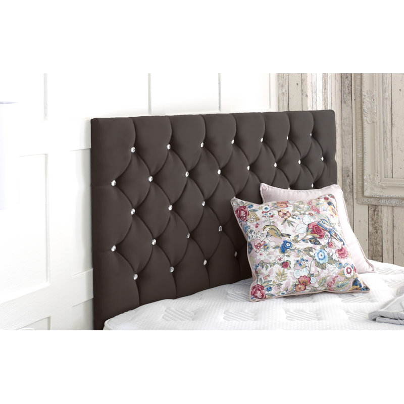 West Upholstered Headboard, Small Single (2'6), Brown
