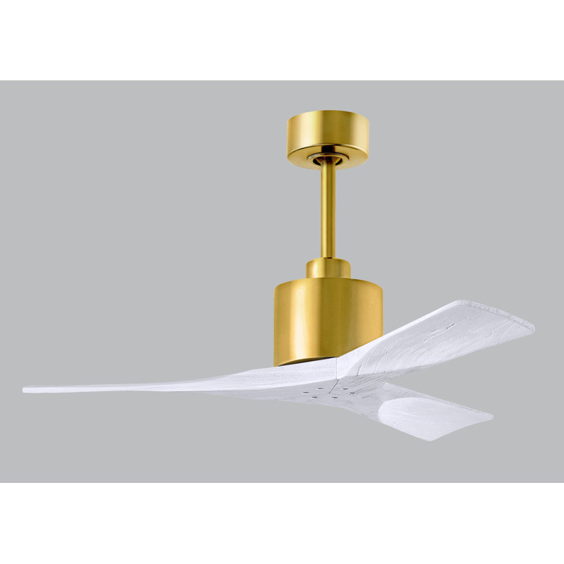 Nan 42" Ceiling Fan In Blades, Brushed Brass, Matte White