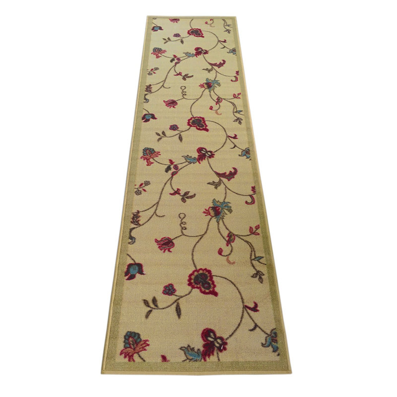 Tapis de couloir floraux 2 x 7 lavables à la machine