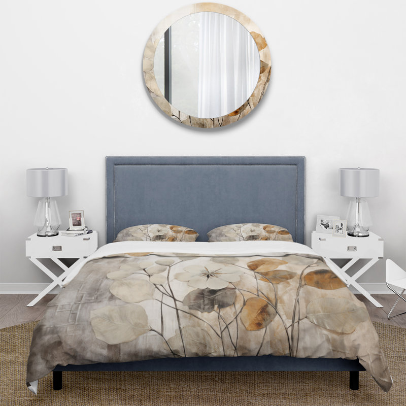 Ensemble de housse de couette Beige Botanical Impressions III - Abstract Botanicals - Polyester microfibre