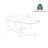 Modern Minimalist Oval Dining Table with Sintered Stone Tabletop & U-Shaped Leg for 6 to 8, Perfect for Kitchen and Living Room-1254452005-1254452004