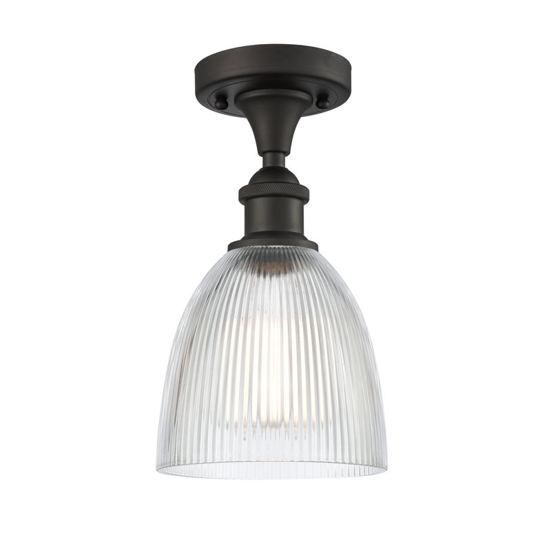 Plafonnier semi-encastré 1 lumière Madelina, Bronze huilé, Clair, Ampoule non incluse