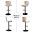 Swivel Upholstered Adjustable Height Counter Stool with Metal Frame-1050875814