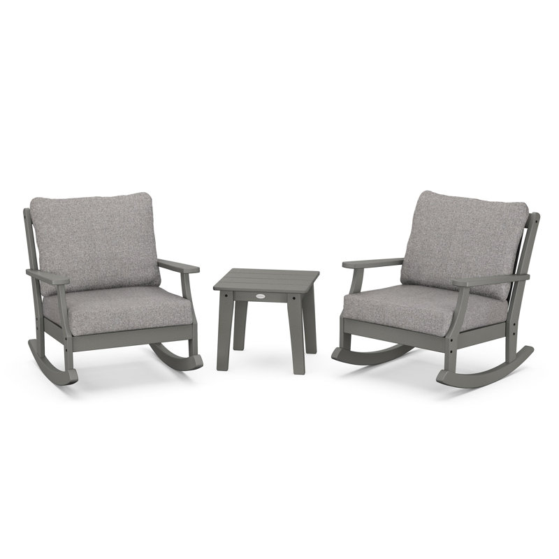 Braxton 3-Piece Deep Seating Rocker Set, Mahogany, Cast Ash