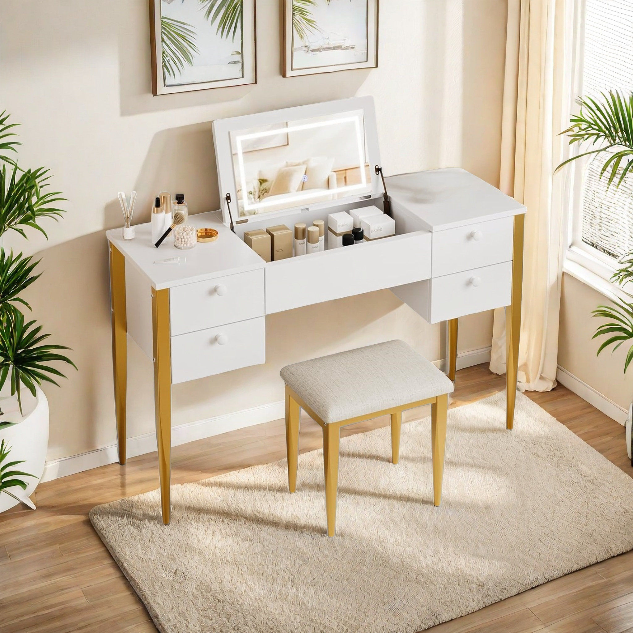 Flip Top Mirror Vanitynull