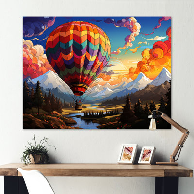 Pop Art, montgolfières, vues aériennes sur toile