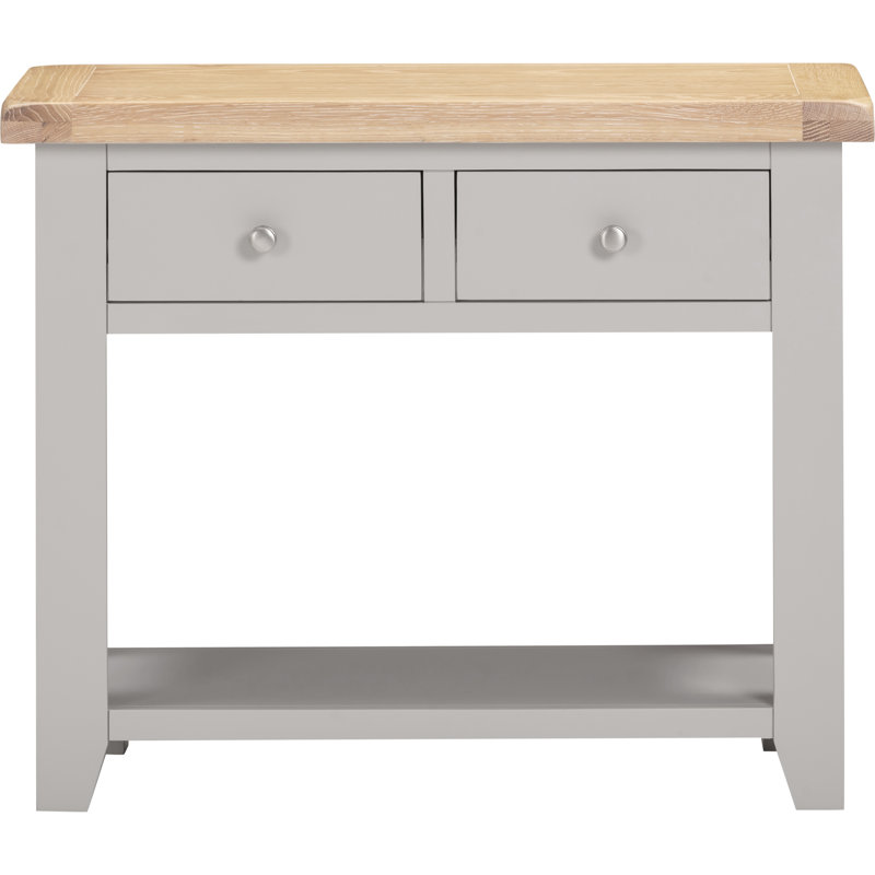 Windsor 85 cm W Solid Wood Top Console Table, Grey
