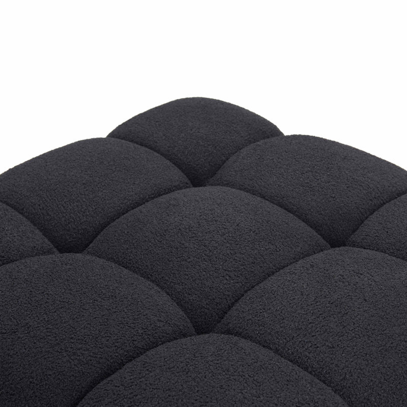 Chesnie Black Vegan Shearling Modular Sofa
